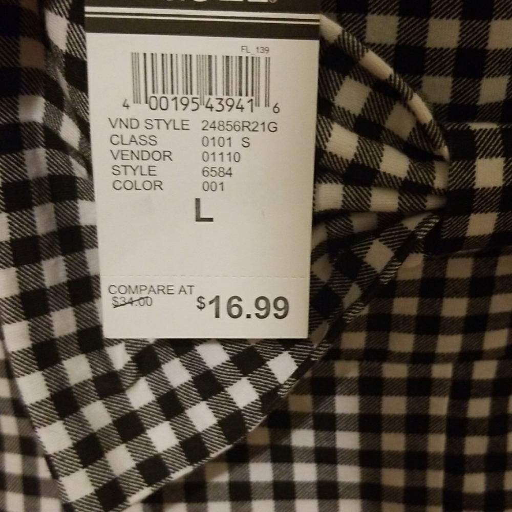 FINAL MARKDOWN Rue21 Black White Gingham Checkered Dress with Back Bow Sz L NWT - Picture 4 of 4
